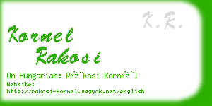 kornel rakosi business card